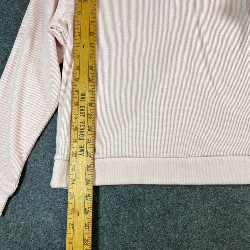 GapBody Womens Pink Waffle Knit Henley Long Sleeve Lounge Top Medium New - Picture 5 of 11